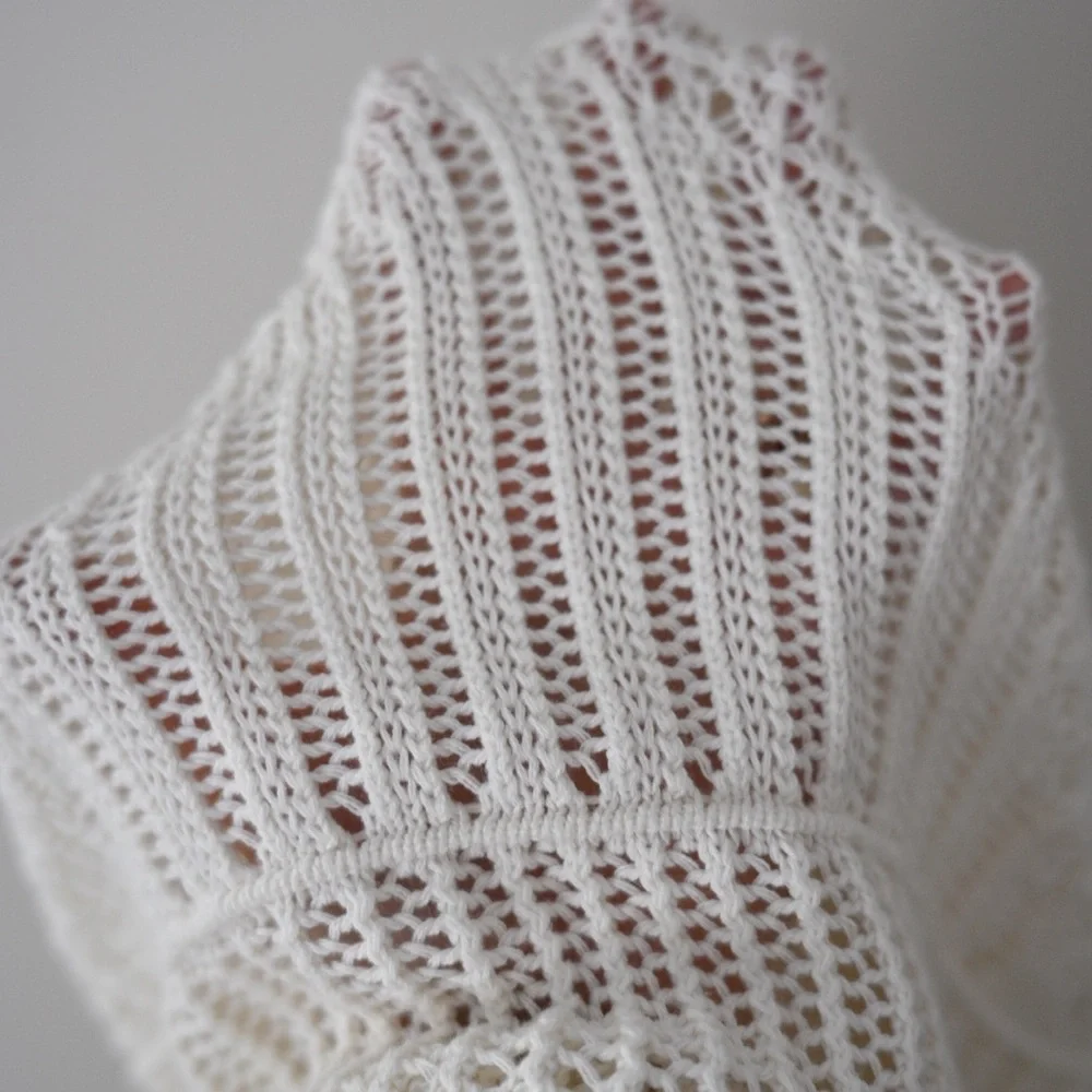 Abercrombie & Fitch Cream Crochet Knit Dress Boho Midi Size M (Tall) Fairy - Picture 11 of 15